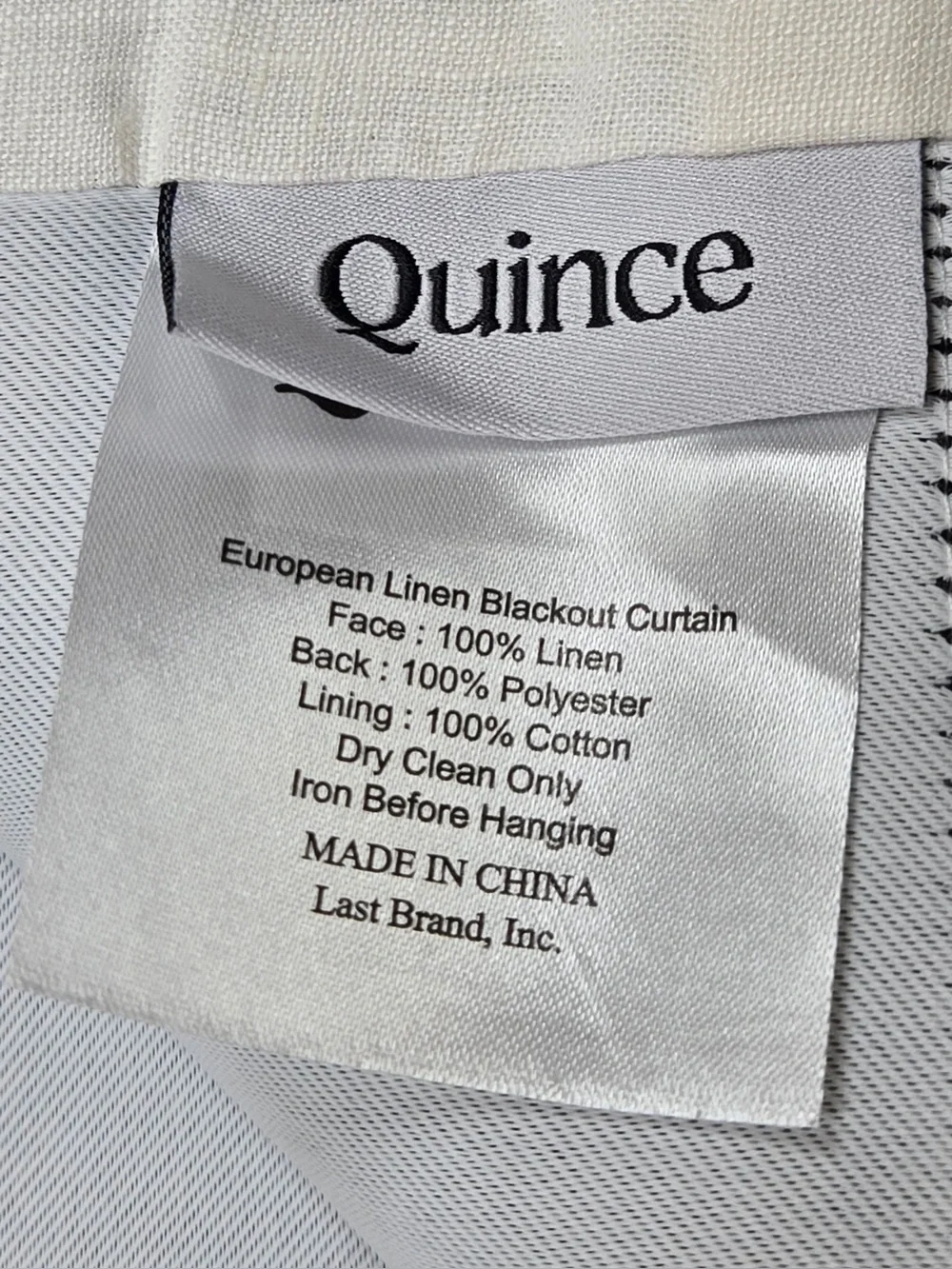 NWT QUINCE Set Of 2 48x108 European Linen True Blackout Curtains Cream 0415